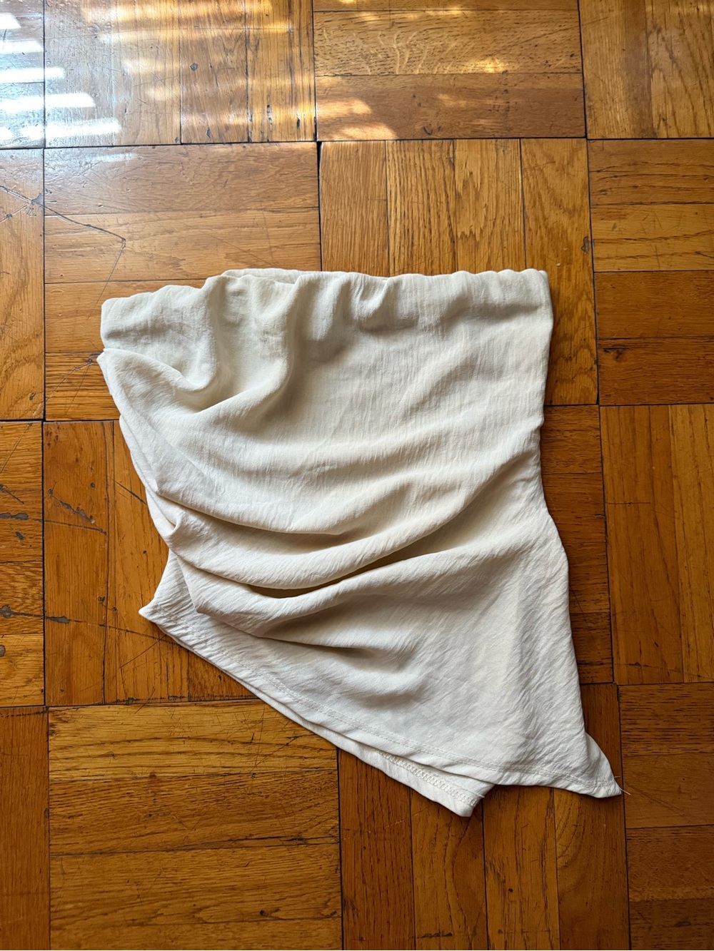 Fashion Nova Cream Assymetrical Top